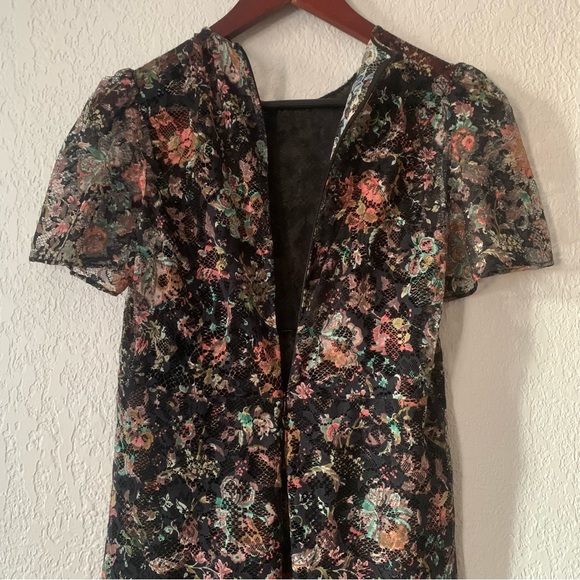 41. Zara Floral Lace Scalloped Hem Midi Dress Size So - Picture 13 of 16